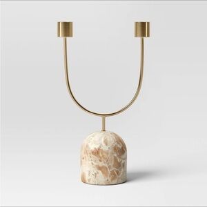 Luxe Double Taper Marble Candle Holder - Threshold